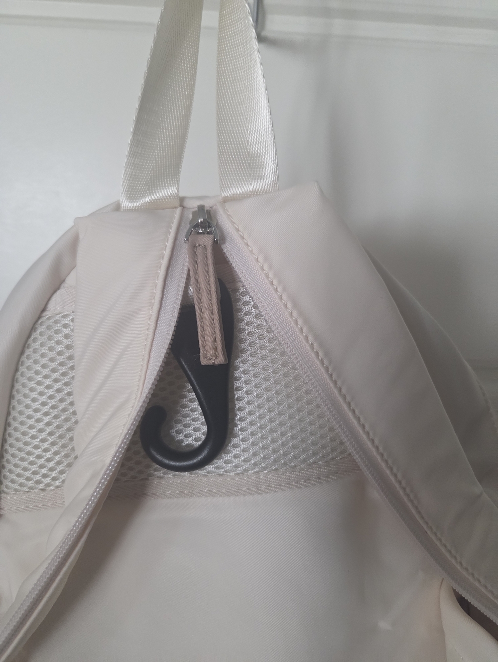 Quilted Cream Tennis Racket Backpack - Picture 4 of 12